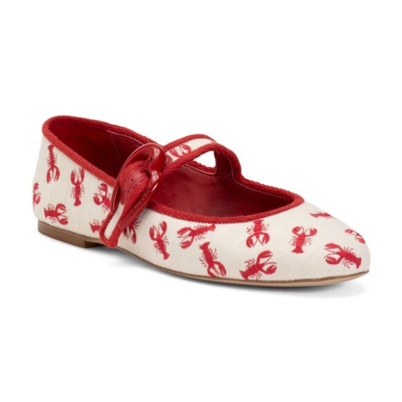 LARROUDE Handmade In Brazil Verona Ballet Flats With Lobster Embroidery - Picture 1 of 3